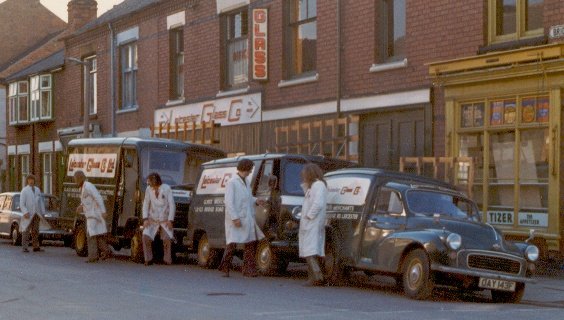 The Leicester Glass Fleet Of Commercial Vehicles - approx. 1970 Please click on the image to see the full picture